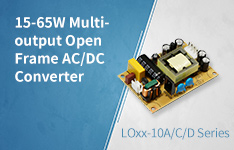 15-65W Multi-output Open Frame AC/DC Converter LOxx-10A/C/D Series