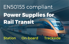 EN50155 compliant power supplies for rail transit