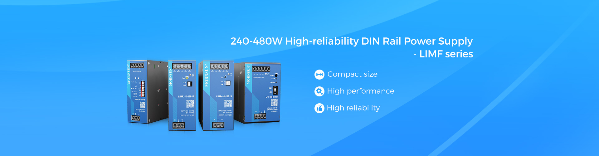 240-480W High-reliability Din rail Power Supply - LIMF Series