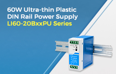 60W Ultra-thin Plastic DIN Rail Power Supply LI60-20BxxPU Series