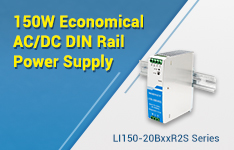 150W Economical AC/DC DIN Rail Power Supply - LI150-20BxxR2S Series