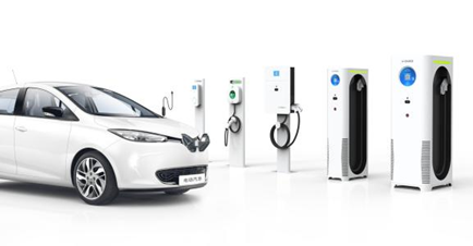 charging stations and an electric vehicle.png