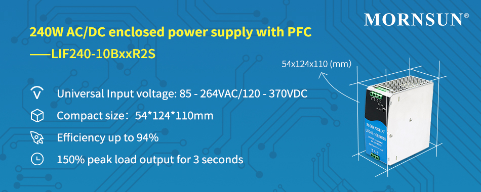 MORNSUN 240W AC/DC DIN-rail converter LIF240-10BxxR2 series (also 120W and 480W products).jpg