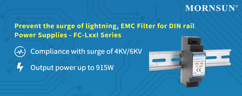 Prevent the surge of lightning, EMC Filter for DIN rail Power Supplies - FC-LxxI Series.jpg