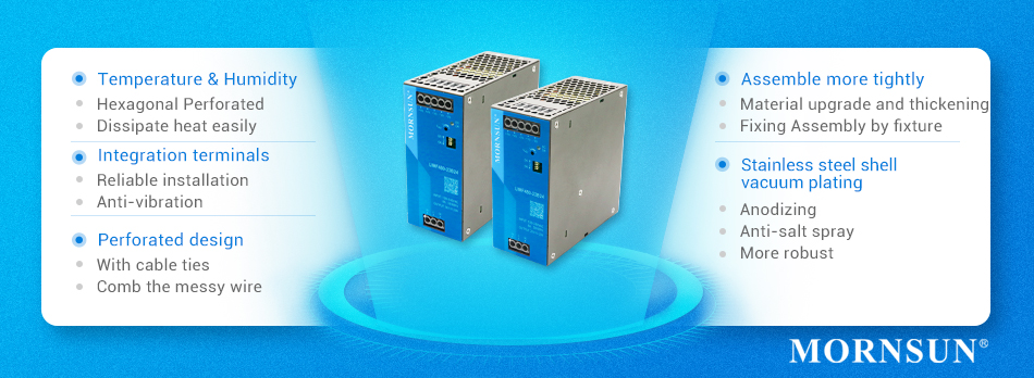 Mornsun high-reliability DIN rail power supply as convenient as possible for customer to use