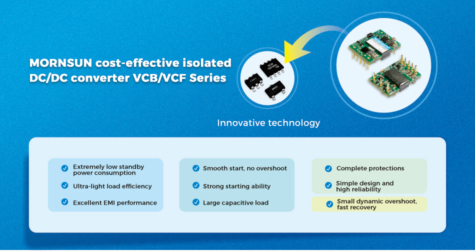 MORNSUN cost-effective isolated DC/DC converter VCB/VCF Series -2