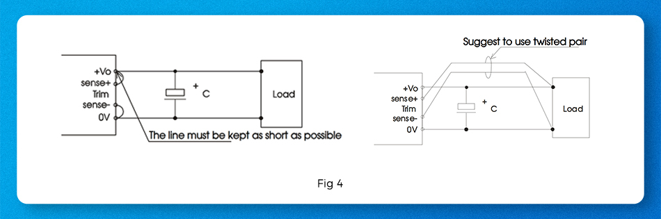 sense pin connection of telecom DCDC converter VCB/VCF series