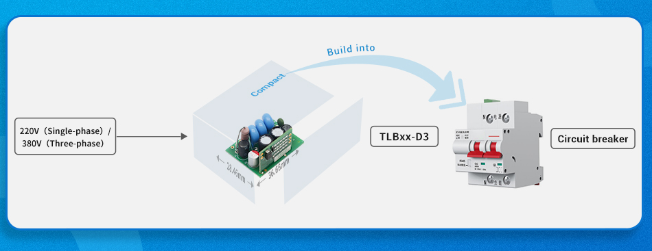 Easy to use：Integrating a build-in power supply, directly assemble into circuit breakers.jpg