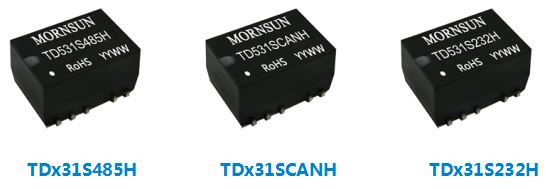 Compact Size SMD Package CAN/RS485/RS232 Transceiver Modules - TDx31SCANH(FD), TDx31S485(H/H-E/H-A), TDx31S232H Series