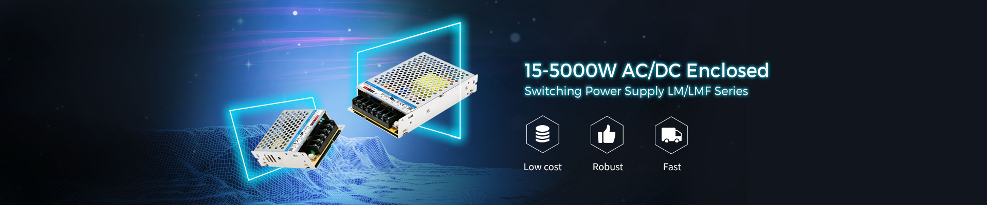 15-5000W Enclosed ac/dc power supply LM/LMF series